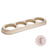 Рамка на бревно D220 мм. 4 местная, овал, дуб выбеленный с золотой патиной НО14ВДЗ220 Salvador