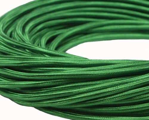 Ретро кабель круглый электрический (50м) 3*1.5, зеленый шелк, серия Loft, Interior Electric