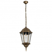 Ретро светильник уличный подвесной Genova, черный, золотистый, A1204SO-1BN Arte Lamp