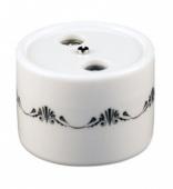 Розетка R/TV-Sat проходная, белая с черным узором, B1-304-01 D3/1 BIRONI