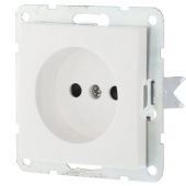 Дизайнерская розетка без заземления, со шторками, белый, 863304 LK Studio, серия LK60