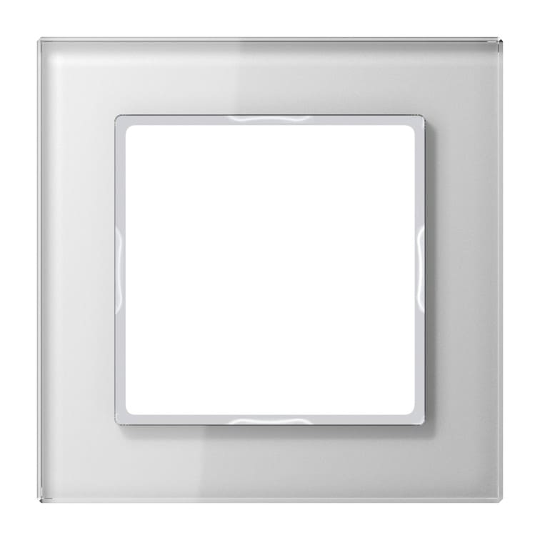 Дизайнерская рамка 1 местная, белое стекло, AC581GLWW Jung, серия A Creation