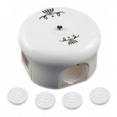 Распределительная коробка D110 белая с черным узором B1-522-01 D105-1-K BIRONI с 4 кабельными вводами в комплекте