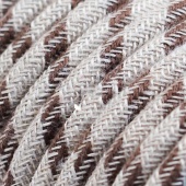 Ретро кабель электрический 2*0.75, коричневая полоска, Cab.D53 Merlotti cavi