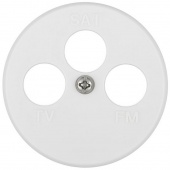 Накладка для розетки TV+FM+SAT 3 местная, белый, овал 885404-1, LK Studio Vintage