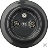 Ретро розетка TV/R/SAT графит глянцевый CRGsTVb Katy Paty