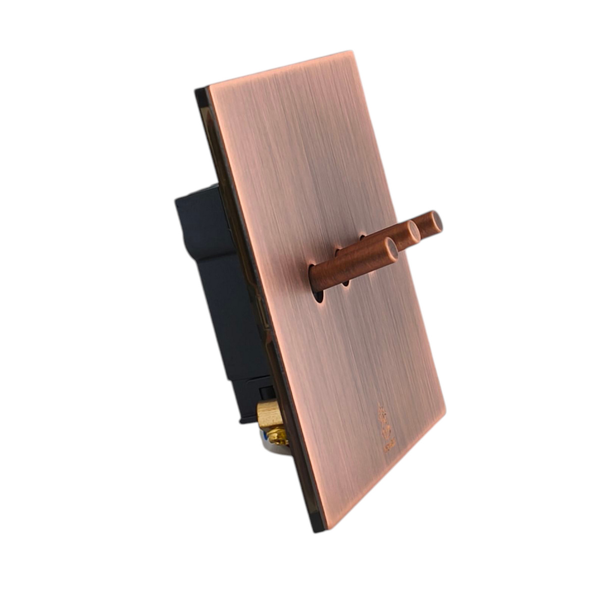 Дизайнерский выключатель Aura Медь браш, BAC3KTC Bonze трехклавишный Дизайнерский выключатель Aura Медь браш, BAC3KTC Bonze трехклавишный