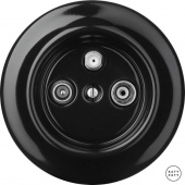 Ретро розетка TV/R/SAT проходная черный глянцевый NIGsTVa Katy Paty