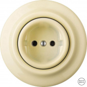 Ретро розетка электрическая без заземления, ваниль глянцевая PNFLGs Katy Paty
