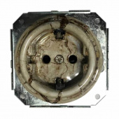 Ретро розетка электрическая с заземлением мрамор, RSV-80006 Retrika, серия Colony