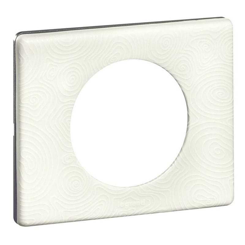 Дизайнерская рамка 1 местная, белая феерия, стекло, 069351 Legrand, серия Celiane