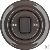 Ретро выключатель проходной коричневый глянцевый BRGW6 Katy Paty одноклавишный