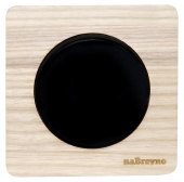 Выключатель одноклавишный проходной, натуральный ясень+черный, ROC1-AN/1E31401303 Ruwel