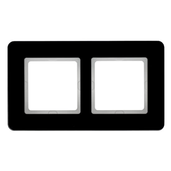 Дизайнерская рамка 2 местная, черный, стекло, 10126076 Berker, серия Q.7