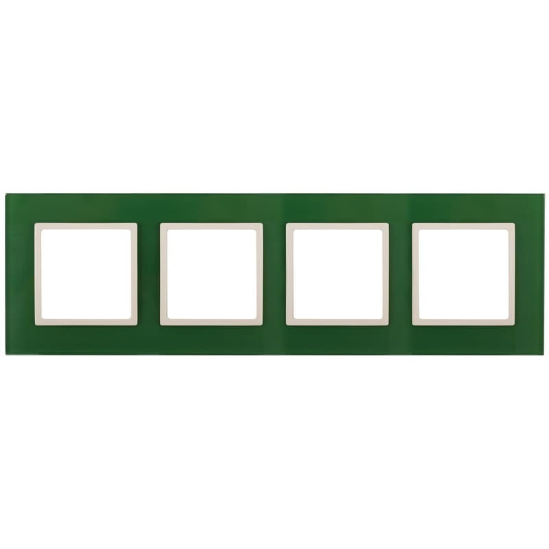 Дизайнерская рамка 4 местная, зеленый, Б0034535 Эра, серия Elegance
