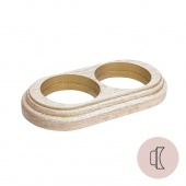 Рамка на бревно D200 мм. 2 местная, овал, дуб выбеленный с золотой патиной НО12ВДЗ200 Salvador