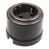 Розетка с заземляющим контактом и шторками, коричневая, B1-101-22-sh BIRONI