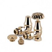 Ретро клапаны угловые для радиаторов, воздухоотводчик и заглушка Old Style 1/2" золото К337-1500D000 S.R.Rubinetterie