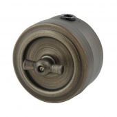 Ретро выключатель проходной, состаренное серебро, М1-11-29 Vintage, одноклавишный