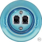 Розетка интернет Cat.6 двойная, голубой металлик PECAGsCat6 Katy Paty