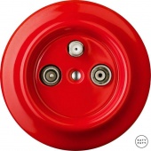 Ретро розетка TV/R/SAT проходная ярко-красный глянцевый NIROGsTVa Katy Paty