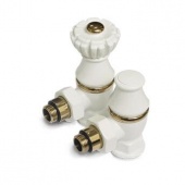 Ретро клапаны угловые для радиаторов, воздухоотводчик и заглушка Old Style 1/2"х 3/4" белый 0320-2000V00A S.R.Rubinetterie