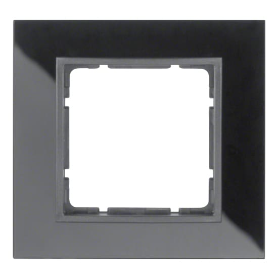 Дизайнерская рамка 1 местная, черный, глянцевый, стекло, 10116616 Berker, серия B.7