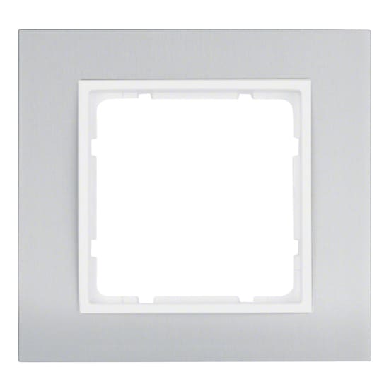 Дизайнерская рамка 1 местная, алюминий/полярная белизна, 10113904 Berker, серия B.3