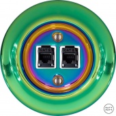 Розетка интернет Cat.6 двойная, зеленый металлик PECHGsCat6 Katy Paty