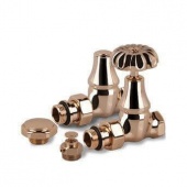 Ретро клапаны прямые для радиаторов, воздухоотводчик и заглушка Old Style 1/2" бронза К338-1500Z000 S.R.Rubinetterie