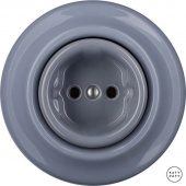 Ретро розетка электрическая без заземления, пепельно-серый глянцевый LIGs Katy Paty