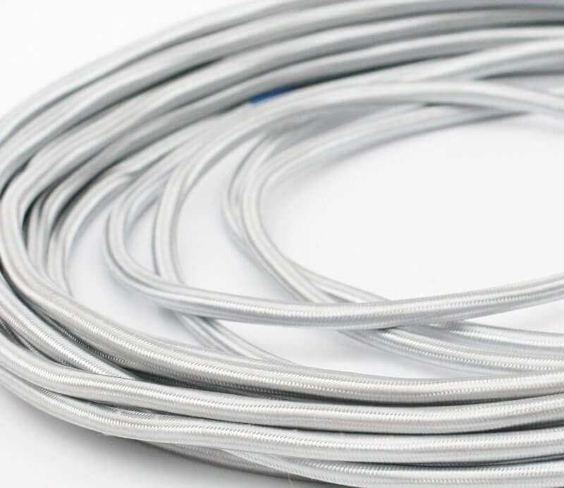 Ретро кабель круглый электрический (50м) 3*1.5, серебристый шелк, серия Loft, Interior Electric