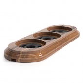 Рамка 3 местная с пластиковой вставкой, американский орех, 408-207 SUN-LUMEN