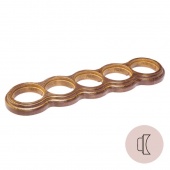 Рамка на бревно D200 мм. 5 местная, восьмерка, венге с золотой патиной НО35ВГЗ200 Salvador