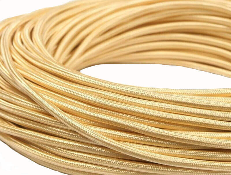 Ретро кабель круглый электрический (50м) 2*2.5, золотой шелк, серия Loft, Interior Electric