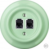 Розетка интернет Cat.6 двойная, ментол глянцевый PNMEGsCat6 Katy Paty