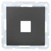 Накладка розетки компьютерной/ телефонной с суппортом, черный бархат, 866108-0 LK Studio, серия LK60