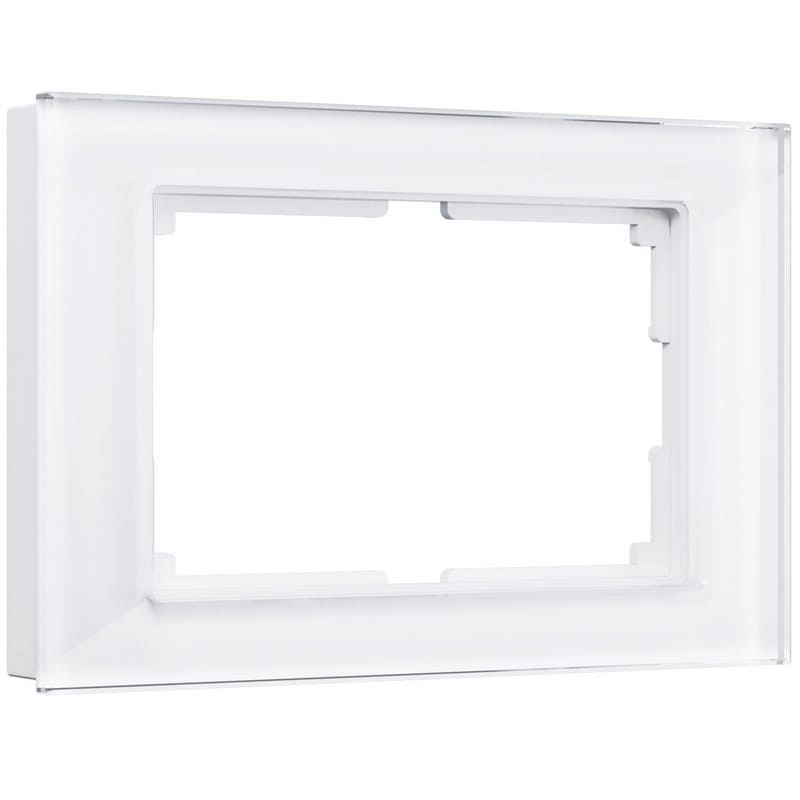Дизайнерская рамка для двойной розетки, белый, стекло, W0081101 Werkel
