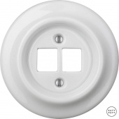 Корпус ретро розетки двойной белый глянцевый ALGs0 Katy Paty