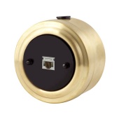 Ретро розетка компьютерная RJ45, Cat.5E, черная/ золото, М1-27-22bl Vintage