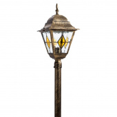 Ретро столб уличный Berlin, черный, золотистый, A1016PA-1BN Arte Lamp