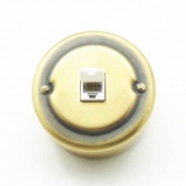 Ретро розетка компьютерная RJ-45 золото, 402GD Petrucci