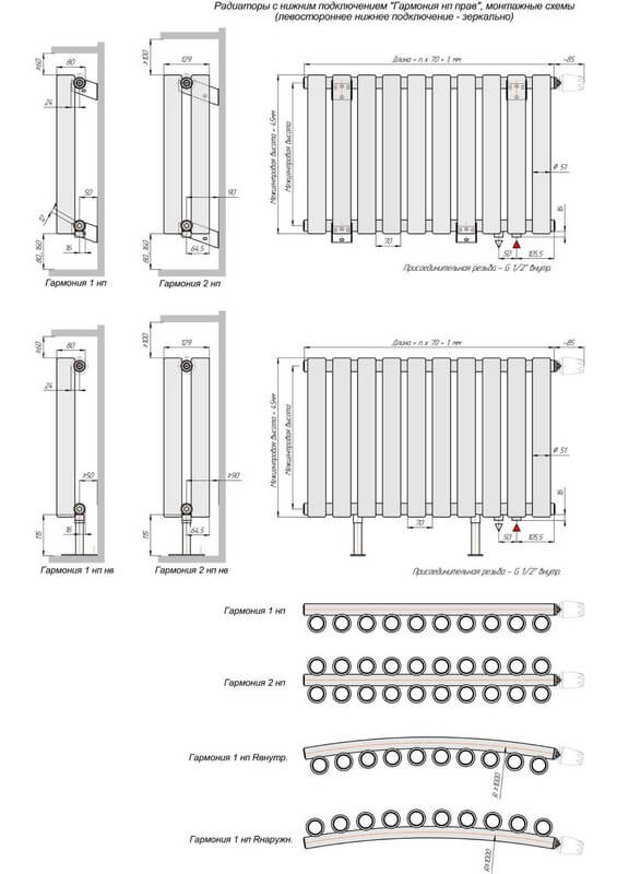 Дизайнерский радиатор Гармония 2 155 KZTO, сталь