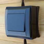 Коробка для ретро выключателя и розетки темно-коричневый, N011.03.03 DerevFarfor, серия МонолитБлокхаус