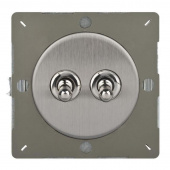 Ретро выключатель Brushed Steel, матовая сталь, Z1EGT2S Varilight двухклавишный проходной