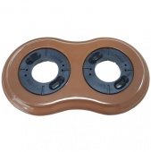 Рамка с пластиковой вставкой 2 местная, восьмерка, молочный шоколад, 252-МШ (KM) Lindas