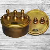 Ретро выключатель, латунь, 12220Р-100/3 ГусевЪ, трехклавишный