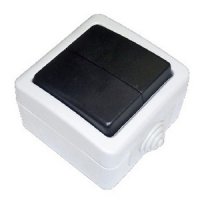 Дизайнерский выключатель двухполюсный, серый, 80006 LK Studio, двухклавишный