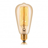Ретро лампа накаливания ST64 F2, E27, золотая, 051-910 Sun Lumen