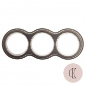 Рамка на бревно D220 мм. 3 местная, восьмерка, венге с серебряной патиной НО33ВГС220 Salvador